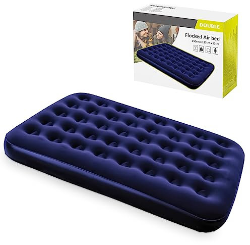Crystals Double Blow Up Airbed, Quick Inflatable Air Mattress for Adults & Kids, Waterproof Camping Mattress, Inflatable Air Bed for Indoor & Outdoor Adventures