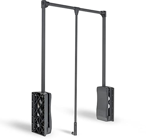DOJA Barcelona | Penderie Escamotable | Portant a Vetement Noir | Largeur 875*1200mm | H 875mm | Charge 8 kg | Barre de Penderie Acier, Plastique | pour Armoire de Rangement, Dressing Chambre Adulte