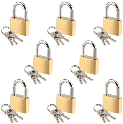 YIXNSW 8 Stück Mini Vorhängeschloss, Kofferschloss, mit Schlüssel Kleines Schloss, Kofferschloss Klein mit Schlüssel, Gepäckschloss für Koffer, Reisetaschen und Schließfächer