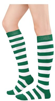 Century Star KNIESTRÜMPFE DAMEN - Überknees Strümpfe für Reitsocken - Langlebig, flexibel und bequem - Weiche und verschleißfeste lange Socken für Damen grün und weiß
