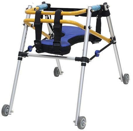 Rollator Barn Rollator med Hjul Höjdjusterbar Rullator för Äldre och Funktionshindrade Aluminium Lättviktig Hopfällbar, med Säte och 4 Hjul Användas Inomhus och Utomhus(D)