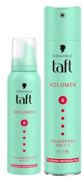 TAFT Schaumfestiger Volumen dünner werdendes Haar Haltegrad 5 (150 ml) Haarschaum Haarstyling & Haarspray Volumen (250 ml) für feines & dünner werdendes Haar vegane Formel*