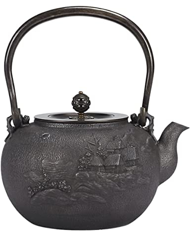 Tetera Tetera De Hierro Fundido De 57 Oz/1,7 L, Tetera Sin Recubrimiento, Tetera De Hierro Antiguo De Estilo Japonés Tetera Hierro Fundido