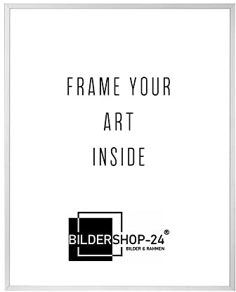Bilderrahmen Milano Aluminium Alubilderrahmen 48 x 68 cm Aluminium natur Fotorahmen, mit ANTIREFLEX Acrylglas Wechselrahmen, Posterrahmen, Puzzlerahmen, Aluminium Bilderrahmen