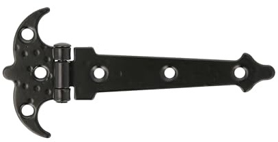 Amig - Charnière Renforcée | Deux Palmes | Noir | Acier Poinçonné | Style: Rustique | Forge pour Portes Battantes Lisses | Entrée et Passage Extérieurs et Intérieurs, et Armoires | Dimensions: 120 mm