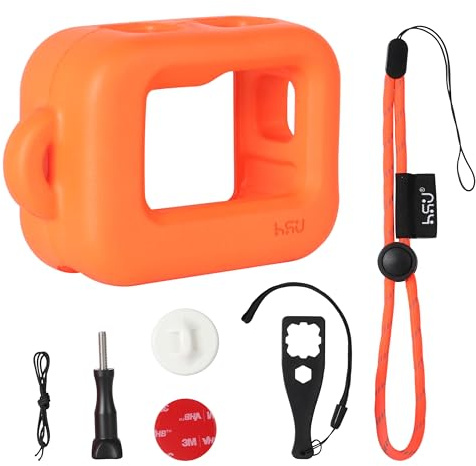 HSU Floaty Case für Insta360 ACE, Schwimmendes Gehäuse-Zubehör für Insta360 ACE PRO, für Wassersport Surfen Schwimmen Tauchen (Orange)