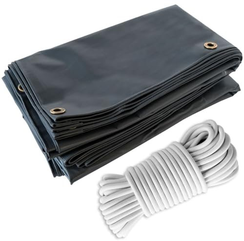 Tecplast Pack Toile Pergola Gris Anthracite 3x4 m + Sandow Blanc 20m - Bâche Pergola prête à Poser LP506PR Garantie 5 Ans
