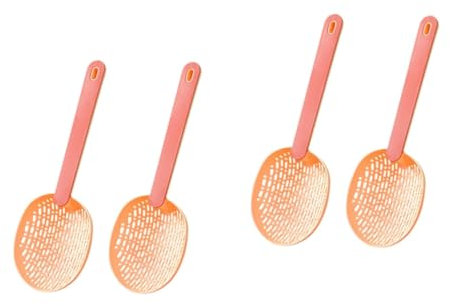 TOPBATHY 4 Stück Sieblöffel Wok-Skimmer Chinesischer Wok Bratlöffel SpaghettiOs Tortellini-Nudeln küchenmaschiene kochgeschirr küchen zubehör Mehrzwecksiebe Kreative Filterlöffel Abs Rosa