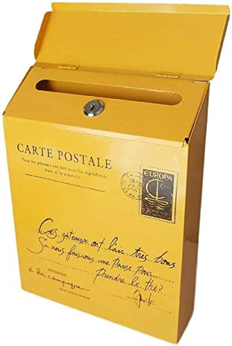 Mailbox Classic New Wall-Mount Letterboxes Post Box Wall-Mounted Mailbox Antique American Retro Mail Postcard Box Multipurpose Letterbox Rainproof Multicolor postbox for Outside Wall