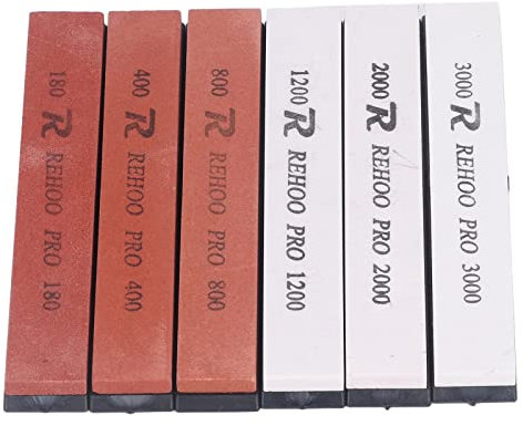 Akozon 6-Piece Honing Stone Set for Fixed Angle Sharpeners - 180, 400, 800, 1200, 2000, 3000 Grit | Premium Knife Sharpening Stones for Superior Maintenance