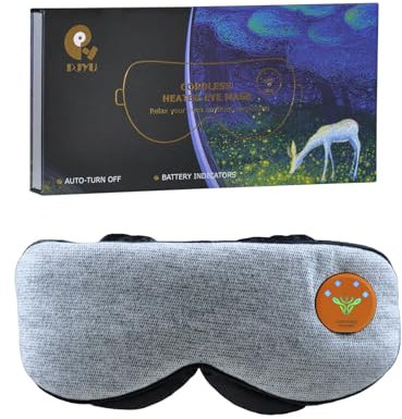 PJYU Máscara térmica para ojos secos, máscara de ojos recargable, compresa de ojos cálida para orzuelos y tratamiento de blefaritis con diseño de luz de bloque, correa ajustable y bolsa, lavable