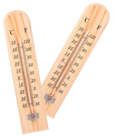 KONTONTY Termometro in Legno Per Casa E Giardino Misuratore Di Temperatura Esterno E Sensore Per Stanza Garage Patio E Allevamento Di Bestiame