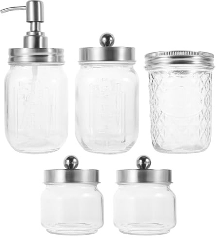 Cabilock 1 Set stantuffi per bagno con supporto stantuffo per bidone bagno per bagno distributore di sapone con pompa bottiglia della pompa della pressa addominali