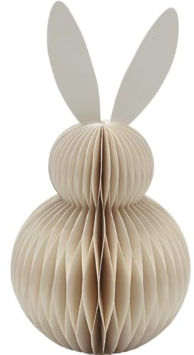 XXL Deko Honeycomb, Papier Honeycomb, Papier - Osterdeko, Wabenhase aus Seidenpapier, Osterhase aus Papier/Pappe in weiß, magnetisch, Lieferumfang 1 Stück, L/B/H 16 x 16 x 30 cm.