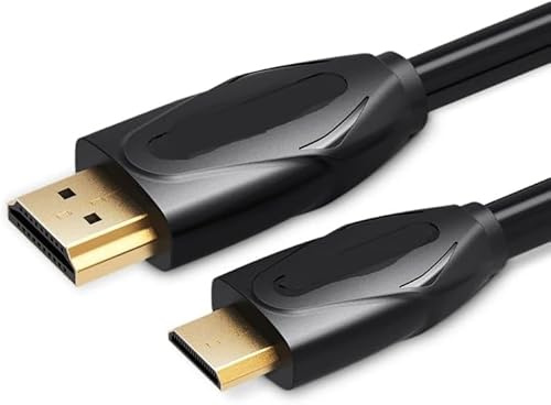 CABLEPELADO Cable HDMI tipo A macho - Tipo C mini HDMI macho, Cable Mini HDMI a HDMI, Cable HDMI con Conector Tipo C, Soporta hasta 4K Ultra HD 2160p (30 Hz), ARC, Ethernet cable, 2 Metros, Negro