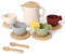 HOTUT Wooden Afternoon Tea Set for Toddlerr,Children Tea Party Set with Cup base and Cups,Dishwasher Safe Tea Set for Toddler,Wooden Tea Set for Toddler,Silicone Tea Party Set for Girls Boys Gifts