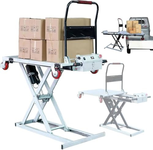Supporto portatile per sega a gravità con ruote, carrello elevatore idraulico, capacità 299,4 kg, altezza di sollevamento 104,9 cm, tavolo elettrico a forbice, resistente e facile da trasportare