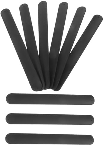 Silikon Klatscharmbänder 12 Stück Schwarz, Selbstgemacht Armbänder | Schnapparmband mit Fach, Leere Klatscharmbänder zum Gestalten, für Feier und Partygeschenke