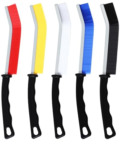 Cepillo de Limpieza 5 Piezas, Cepillo Limpieza Hogar Cerdas Duras Cepill o Limpia Juntas Suelo para Baño Inodoro Cocina Ranura de Puerta de Ventana y Cepillo Limpiador Profundo de Grietas