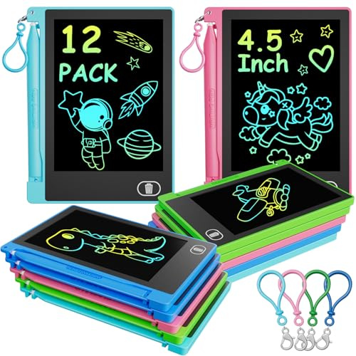 Electight 12PCS Drawing Tablet for Kids, Colorful LCD Writing Board Toys