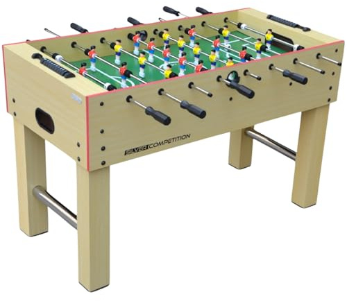 Devessport Futbolín Semiprofesional Silver Competition | Diseño Clásico con Jugadores Azul y Rojo, Retorno de Bolas y Niveladores – para Adultos y Jóvenes +14 Años