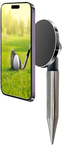 Support Téléphone Golf | Support Magnétique pour Perche à Selfie avec Piquet | Aide d'Entraînement Portable pour Monture Téléphone Pratique Extérieure Vidéo Débutants Entraîneurs