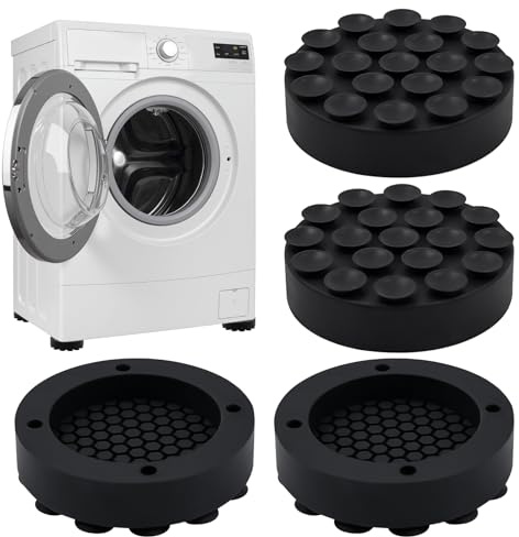 Mritrit Lot de 4 amortisseurs de vibrations pour machine à laver, pieds en caoutchouc, amortisseurs de vibrations, coussinets anti-vibrations pour machine à laver et sèche-linge