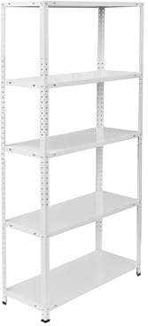 Relaxdays Scaffale, Acciaio, A x L x P: 150x75x30 cm, Portata 200 kg, 5 Ripiani, Cantina, Garage