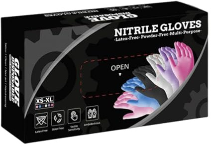 Generico Guanti senza lattice – Confezione da 100 guanti monouso multiuso per cucina e pulizia | per la preparazione del cibo in cucina, la colorazione dei capelli in salone, il, il parrucchi