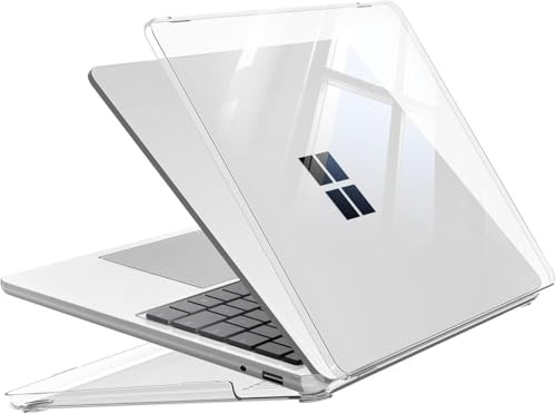 CLM-Tech Funda compatible con Microsoft Surface Laptop 2025 de 13 pulgadas (Modelo: 2095) - Carcasa rígida ultrafina - Funda transparente