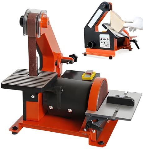 SHENGSHIYU Belt Sander Knife Sharpener for Curved and Angled Sanding,Belt and Disc Sanding Workstation,0°-45° Sanding Angle Adjustable,Bench Polisher for Metal,Plastic,and Wood Sanding