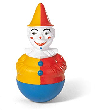rollytoys Stehaufclown mit Glockensound (ab 3 Jahren, hochwertiger Kunststoff, mit Glockenspiel, Größe: 20,5 x 9,5 x 9,5 cm, Gewicht: 0,27 kg) 22 114 1 221141 Bunt