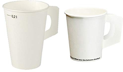 80 Trinkbecher mit Henkel, Pappe 0,18 l Ø 7,3 cm · 7,8 cm weiss