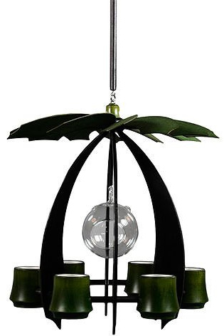 Dregeno Seiffen Weihnachtspyramide 1-stöckige Hängepyramide NOVA mit Teelichter - anthrazit/moosgrün - 33cm - Original Erzgebirge