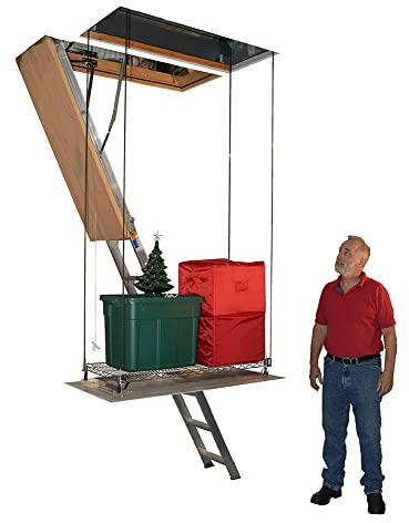 SpaceLift SL 5228-S Motorized Attic Lift • 200 lb Capacity • 15 ft Vertical Travel • Built in the USA • Platform Size: 24 W x 41 L