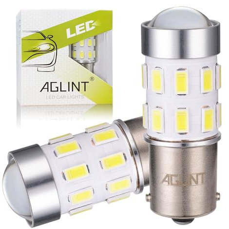 AGLINT P21W 1156 LED Bulb 382 BA15S 24SMD 12V 24V for RV Interior Light Car LED Backup Reverse Light Position Turn Signal Indicator Parking Tail Brake Rear Fog Lights 6500K White 2Pcs