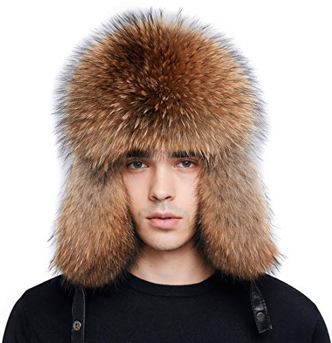 BeFur Unisex Winter warme Fliegermütze bombermütze trapper trooper jagd hut S Waschbär