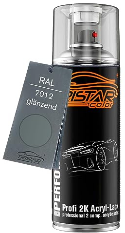 TRISTARcolor RAL 7012 Basaltgrau glänzend 2K-Acryl-Lack Spraydose | Sprühdose 400 ml, schnelltrocknend