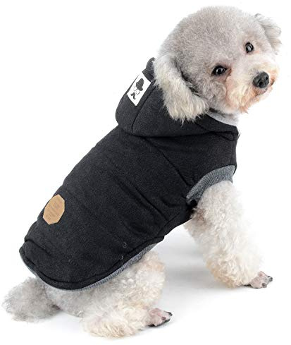 SELMAI Winterjacken & wintermäntel für Hunde kleine Kapuzenpullis Hundemantel Winter Haustierkleidung für Katzen hündchen dackel Chihuahua Gehen im Freien Kältebeständig Schwarz XL
