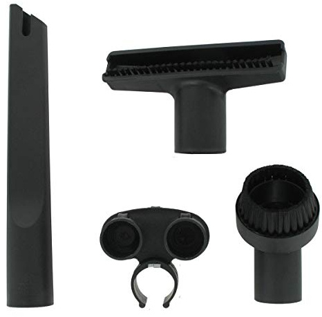 Paxanpax PFC902 Universal Black Plastic Crevice Tool, Upholstery Tool with Brush, Round Dusting Brush Tool & Tool Tree Caddy Accessory Kit (32mm)