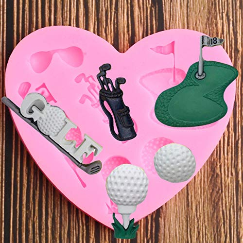 JLZK Golf Sport Ball Silicone Mold Diy Cake Decorating Tools Chocolate Candy Polymer Clay Molds Kitchen Baking Moulds