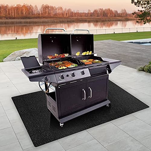 Alfombrilla de protección para el suelo para barbacoa y exteriores, para parrilla de gas, colocar debajo de la parrilla, protege las cubiertas y los patios (39 x 60 pulgadas)