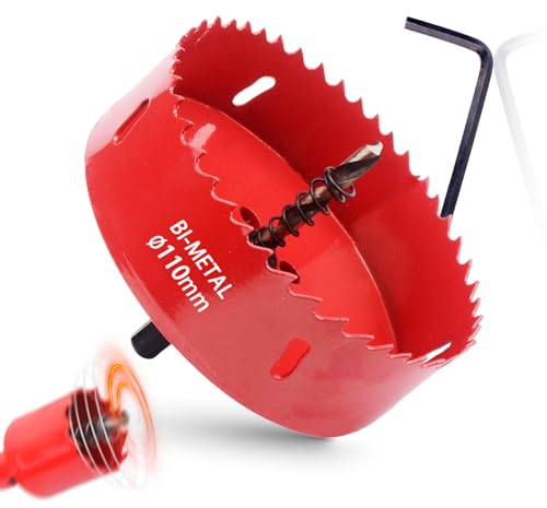 Seghe a Tazza 110mm Sega a Tazza Bi-Metallica Bimetallica per Legno Metallo Alluminio Acciaio Inossidabile Plastica