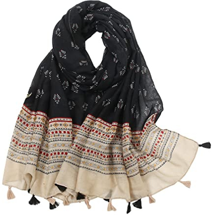 MAIRY Scarves for Women UK Shawl Scarfs for Women Girl Lightweight Fashion Evening Wraps and Shawls Large Long Neck Wrap Scarf Black Dark Scarves & Wraps 134