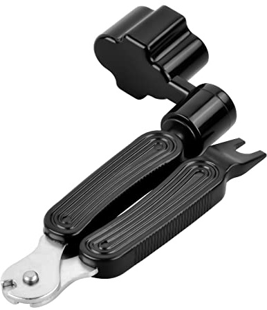 Vesaneae 3 in 1 Gitarren Saitenkurbel, Saitenschneider Schwarze, Multifunktional Gitarrensaitenwickler, Gitarre Saiten-Pin-Abzieher, Saitenspindel für Gitarre Gitarre Elektrisch Ukulele Mandoline