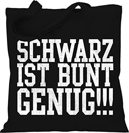 Stoffbeutel Jutebeutel Lange Henkel mit Spruch Schwarz ist bunt genug