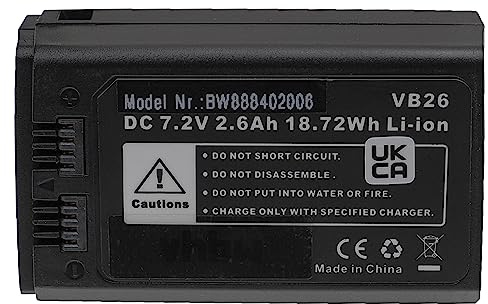 vhbw Akku Ersatz für Godox VB26 | VB26A für Blitzgerät, Kamera-Blitz (2600mAh, 7,2V, Li-Ion)