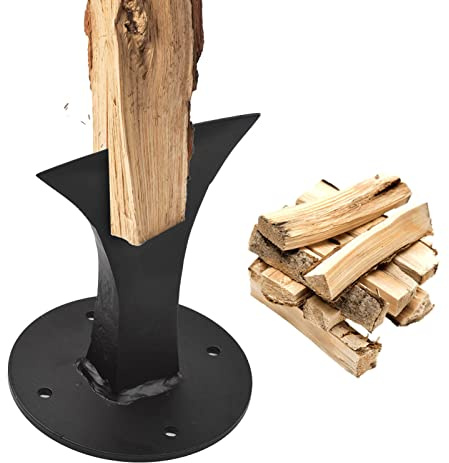 Atyhao Firewood Splitter, Quick Splitter Heavy Duty Splitting Tool Small Firewood Kindling Splitter Manual Log Splitter for Small Fireplace Wood Stove, Black