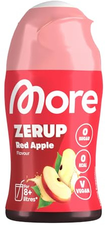 MORE Zerup, Red Apple, 65 ml, für bis zu 8 l Fertiggetränk | Zuckerfreier Sirup mit u.a. echten Fruchtextrakten, vegan, zero Kalorien - made in Germany