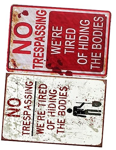 Veemoon 2stücke Metallschild Warnschild Gartenornament Aus Eisenblech Für Außenbereich Mit Klarem Text Und Robuster Konstruktion Für Parks Höfe Und Rasenflächen